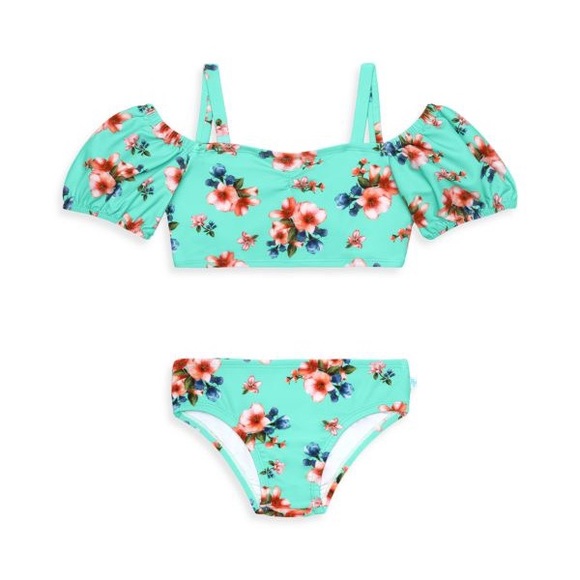 NWT Posh Peanut Aisha 2-Piece Puff Sleeve Swimsuit 3T - Picture 2 of 7